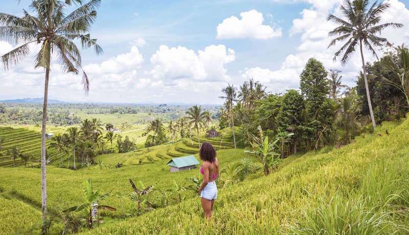 Intro Travel Bali Intro Group Tours Adventure Girl In Rice Paddies