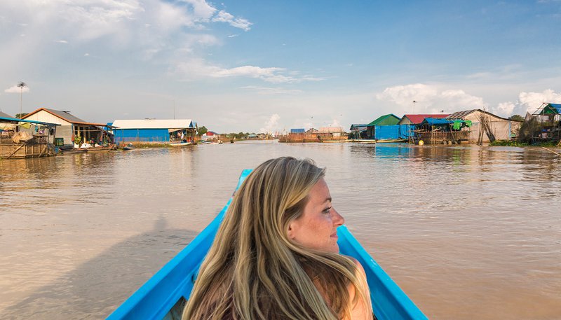 Intro Travel Vietnam And Cambodia Intro Group Tours Adventure Floating Village Outside Siem Reap