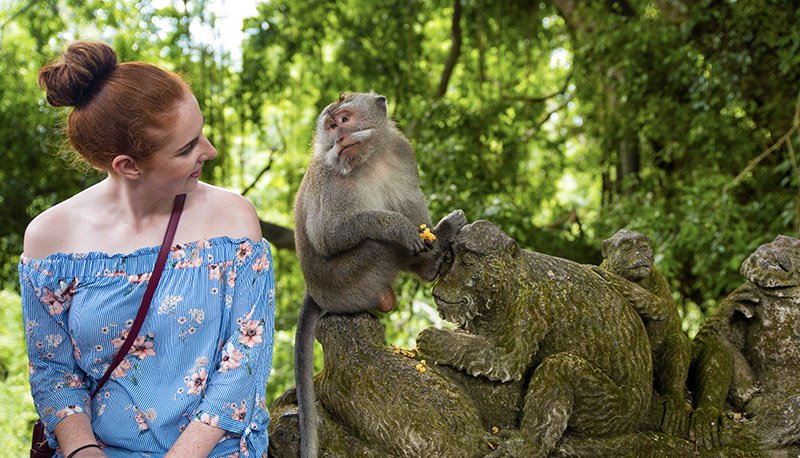 Bali Experience Monkey Forest Girl Intro Travel